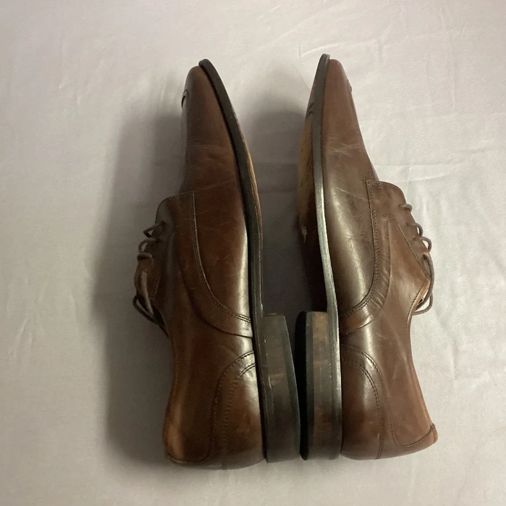 Florsheim Brown Leather Dress Shoes Square Toe‎ Oxfords Lace Up 9.5 D